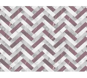floorevents.com Placemat vinyl | Marble herringbone grey/old pink