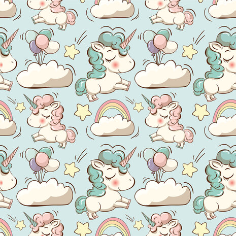 Kinderkamer kleed | Unicorn blauw