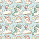 Children's room rug | Unicorn blue