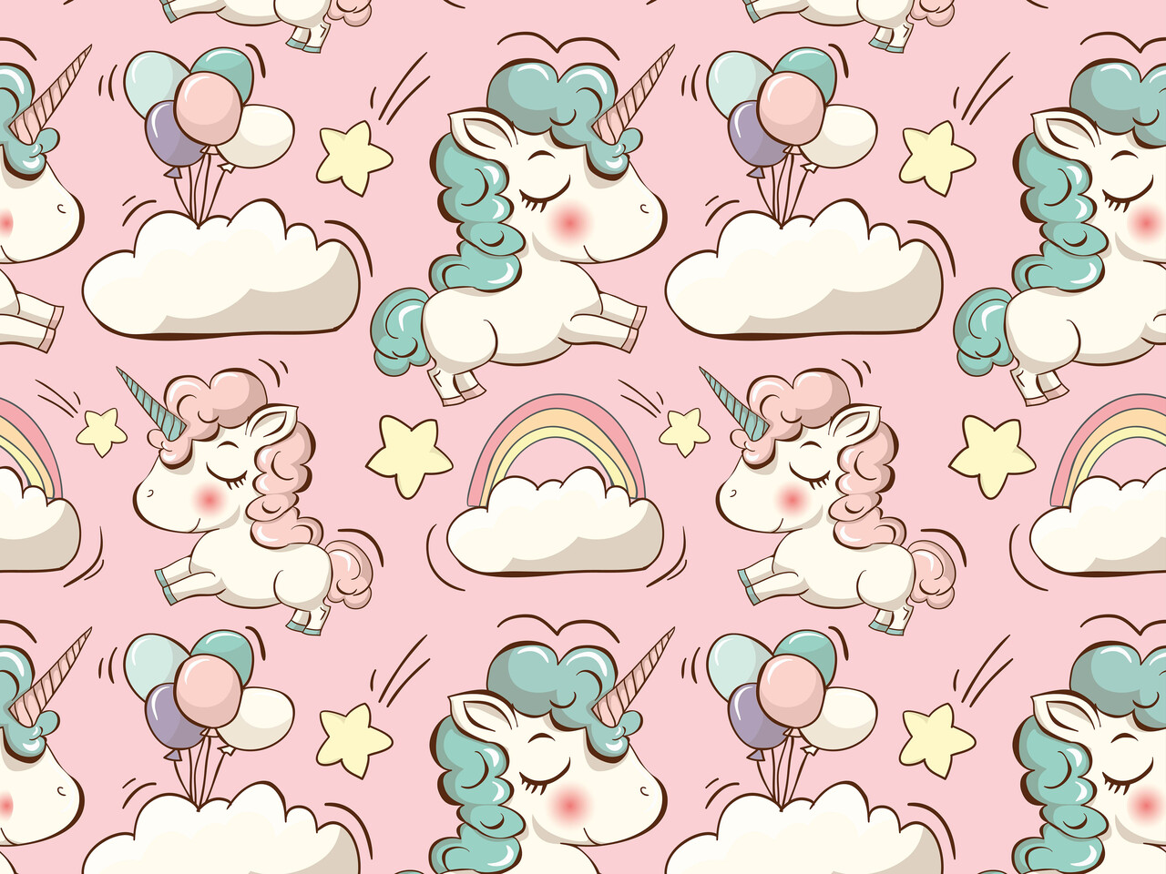 Kinderzimmerteppich | Einhorn rosa Kinderzimmerteppich | Einhorn rosa