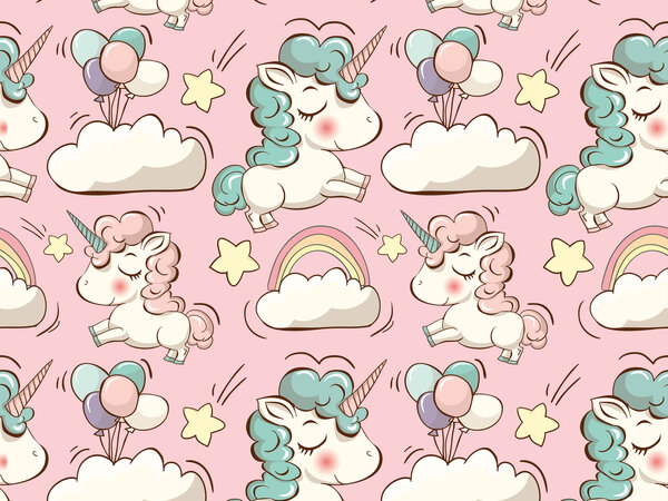 Kinderkamer kleed | Unicorn roze