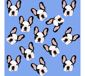 children's room rug vinyl | little dogs blue