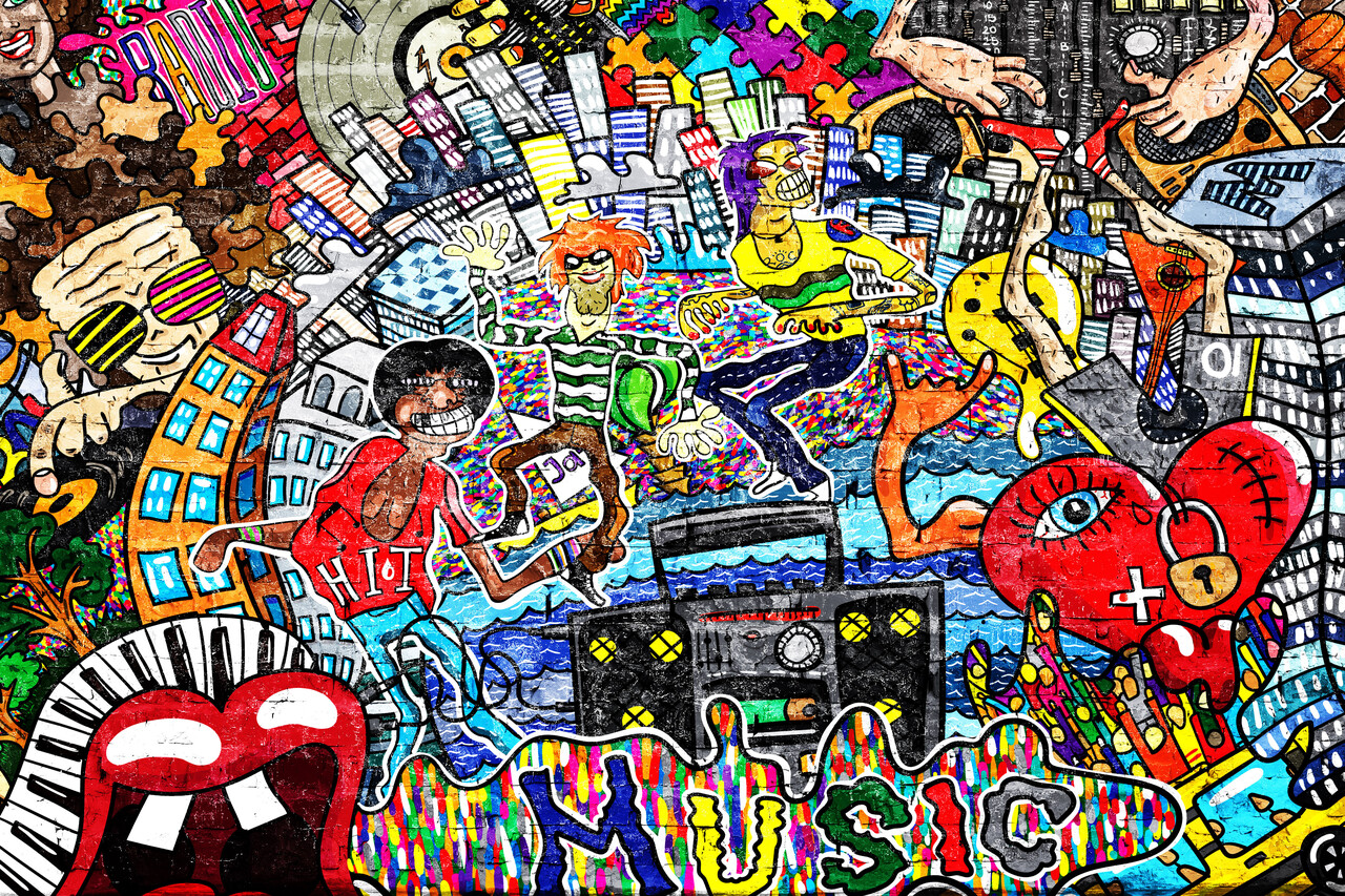 floorevents.com Kinderzimmerteppich Vinyl | Graffiti-Kunst