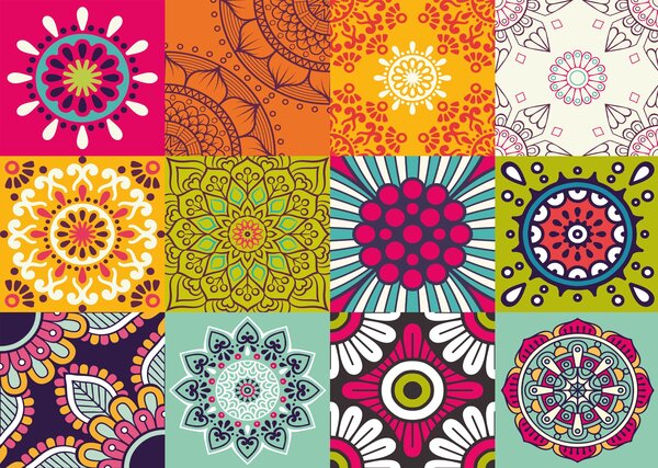 Tischset Vinyl | Retro-Blume