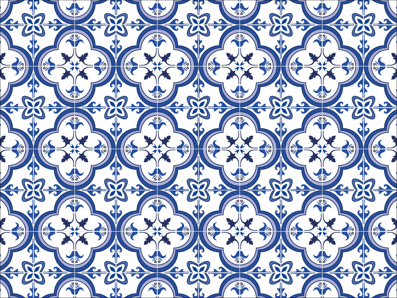 Vloerkleed vinyl | Blauwe Tegels