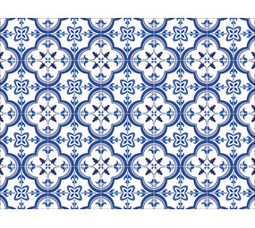 Vinyl rug | Blue Tiles