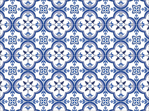 Vinyl rug | Blue Tiles