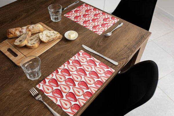 Placemat vinyl | Aardbeien