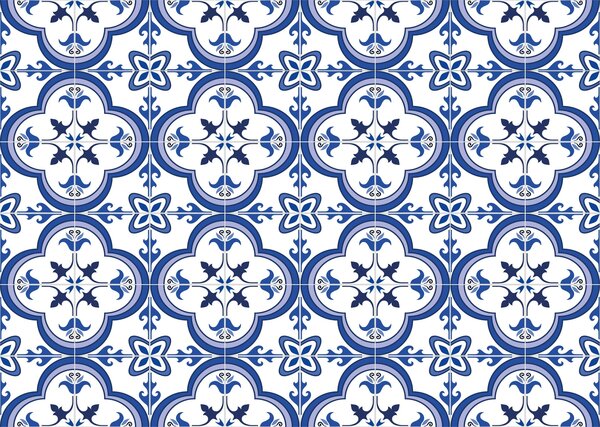 Tischset Vinyl | Blaue Fliesen