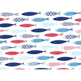 Placemat vinyl | Visjes rood/wit/blauw