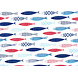Placemat vinyl | Visjes rood/wit/blauw