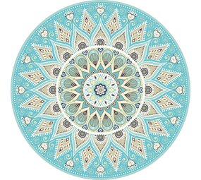 Vloerkleed vinyl rond | Mandala aqua