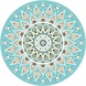 Vinyl round rug | Mandala aqua