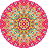 Round vinyl rug | Mandala coral