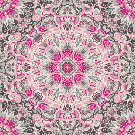 Vloerkleed vinyl |Pinky brain, roze bloem