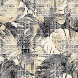 Vinylboden | Vintage Blätter beige/grau/schwarz