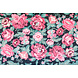 Vinyl rug |Embroidered flowers pink/blue