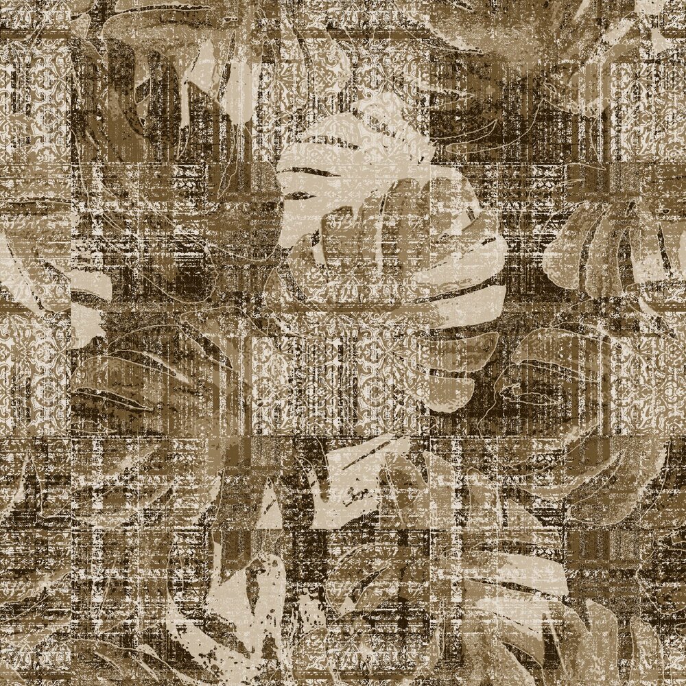 Vinyl rug | Leavy brown