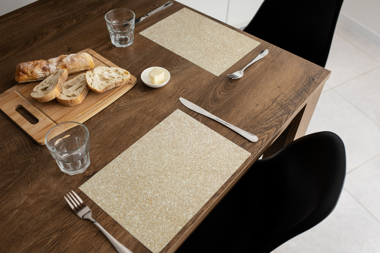 floorevents.com Placemat vinyl | Glitter gold
