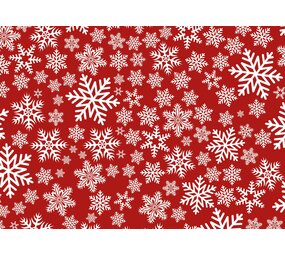vloerkledenopvinyl.nl Kerst Placemat vinyl | Sneeuwvolkjes Rood / Wit