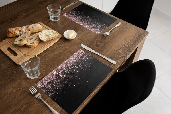 floorevents.com Tischset Vinyl | Glitzer Schwarz / Rosa