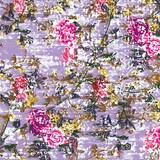 Vloerkleed vinyl | Vintage bloemen paars