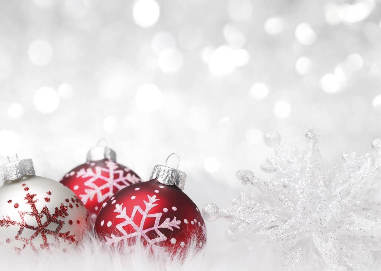 Kerst Placemat vinyl | Kerstballen sneeuw