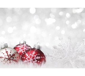 Kerst Placemat vinyl | Kerstballen sneeuw