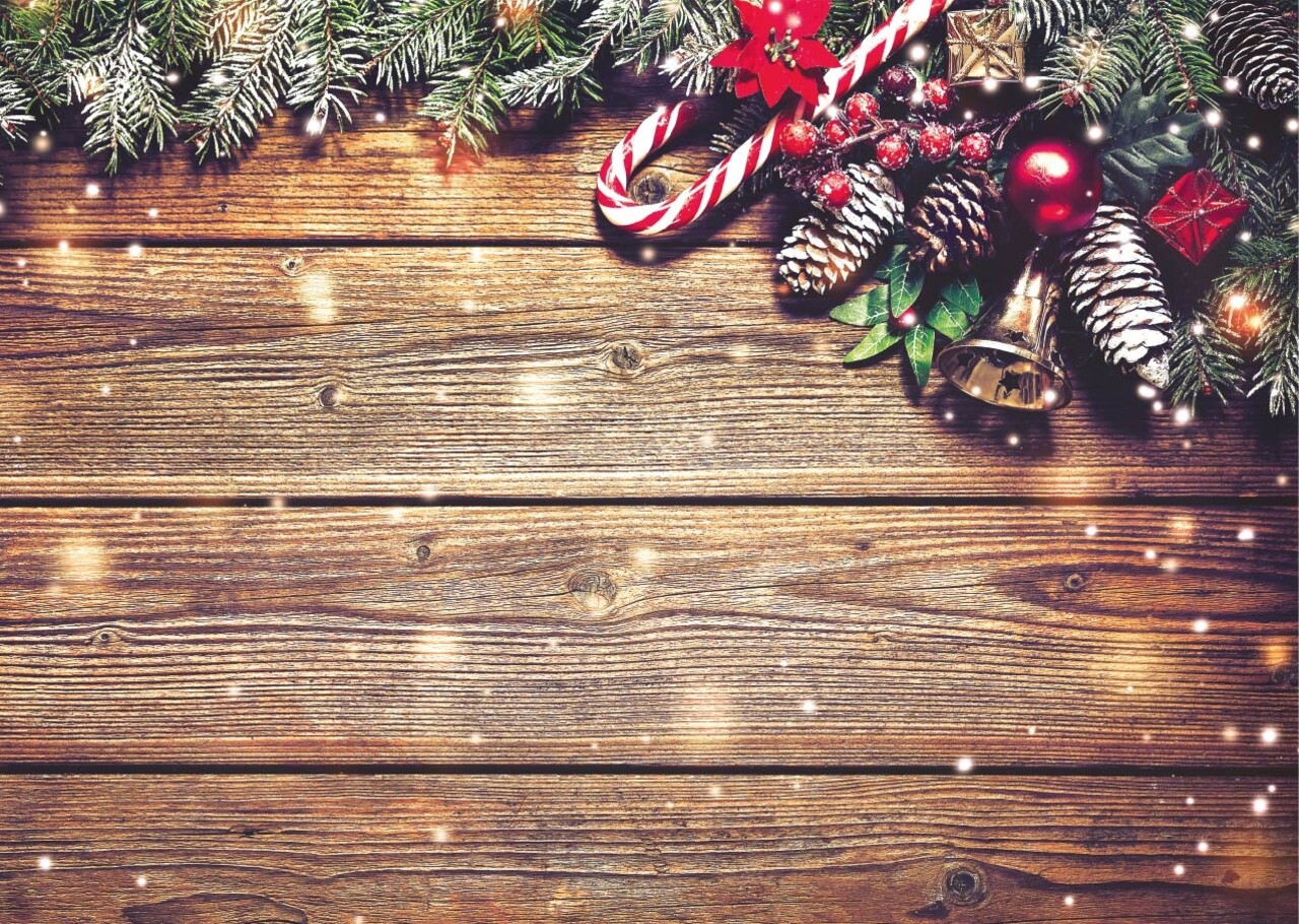 Kerst Placemat vinyl | Oud hout