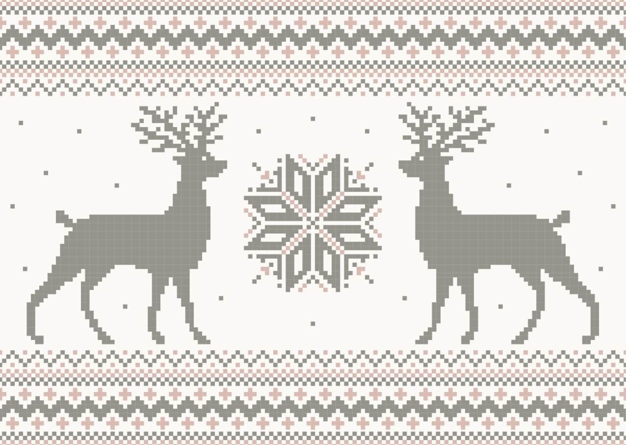 floorevents.com Kerst Placemat vinyl | Rendier roze / grijs