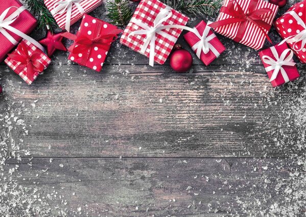 Kerst Placemat vinyl | Vergrijsd hout