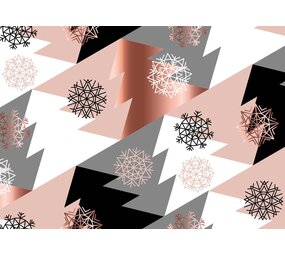 Kerst Placemat vinyl | kerstbomen rose