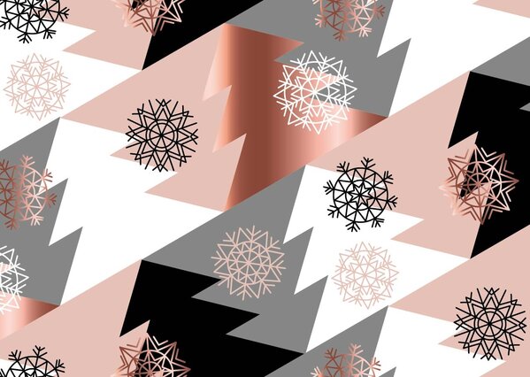 Weihnachtsplatzset Vinyl | Weihnachtsbäume Rose