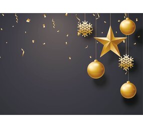 vloerkledenopvinyl.nl Kerst Placemat vinyl | Kerstballen zwart goud