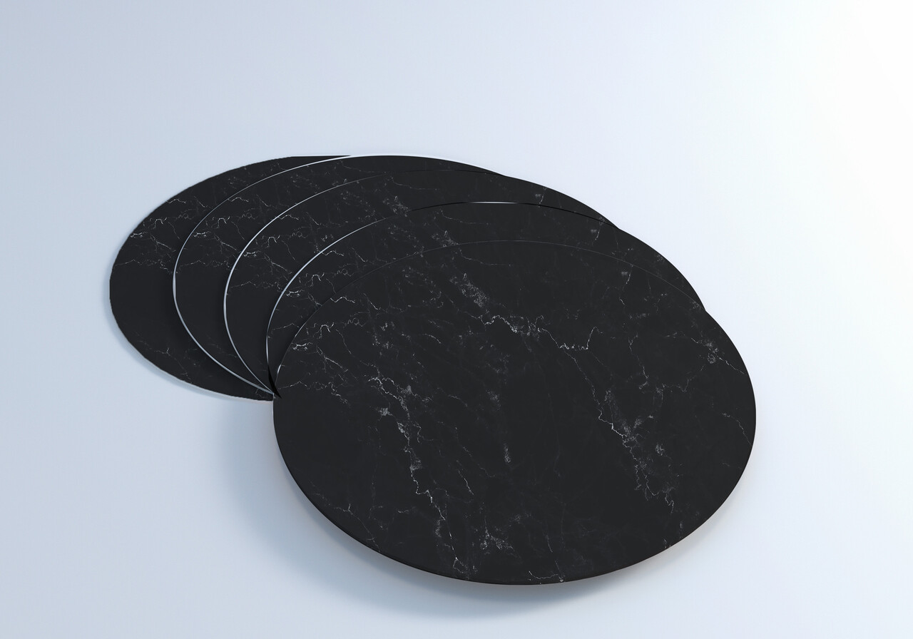 vloerkledenopvinyl.nl Vinyl Onderzetters | set van 6 stuks | Dark marmer