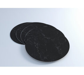 floorevents.com Vinyl Onderzetters | set van 6 stuks | Dark marmer