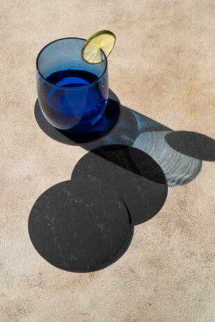 vloerkledenopvinyl.nl Vinyl Coasters | Dark marmer
