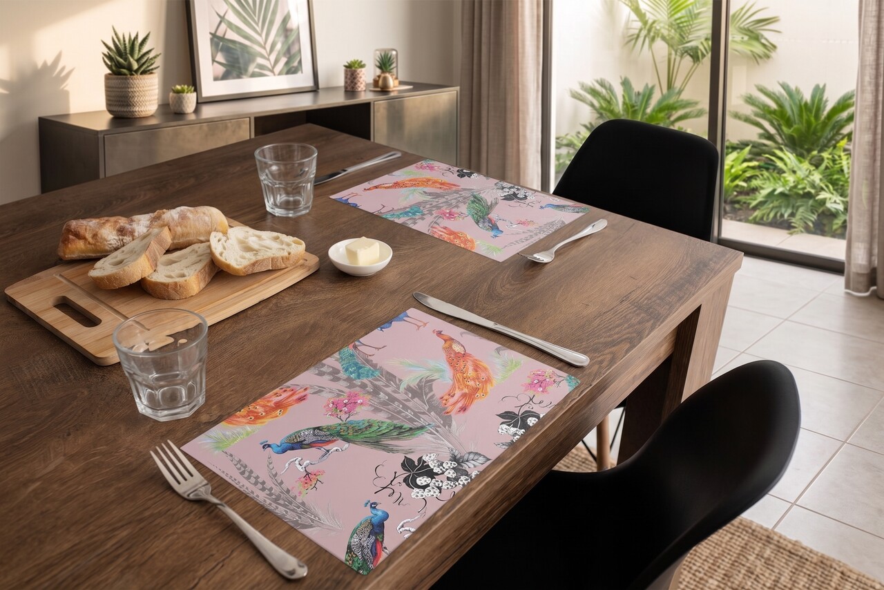 floorevents.com Tischset Vinyl | Tropisches Paradies Pink