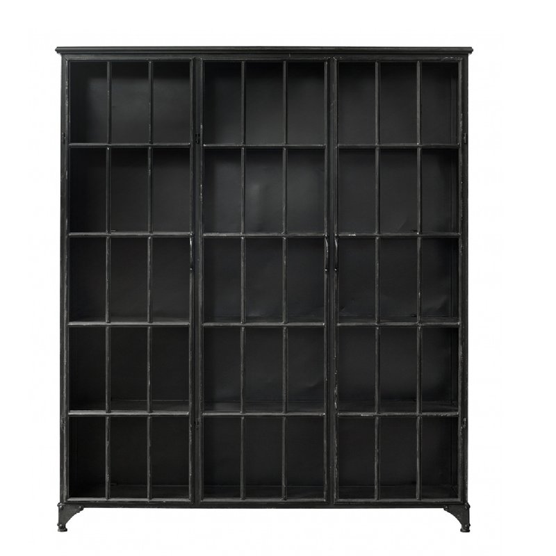 Nordal Nordal - Downtown iron cabinet, black - Kast metaal 3-deurs - Zwart - L