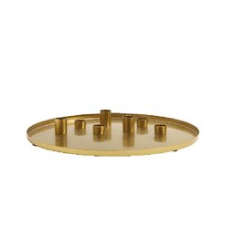 Nordal Nordal - Golden Tray W/7 candle cups - Kaarsenhouder - L