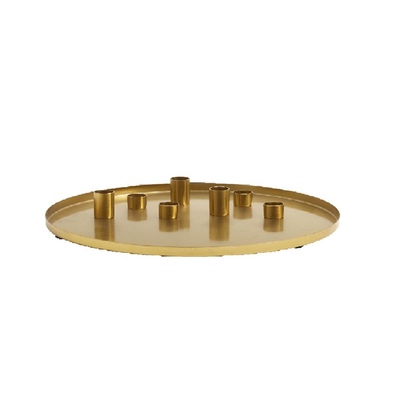 Nordal Nordal - Golden Tray W/7 candle cups - Kaarsenhouder - L
