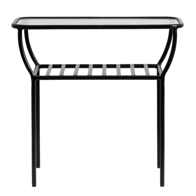 Nordal Nordal - Side table, tafel black, w/glass plate, bars - Bijzettafel met glazen plaat - Zwart