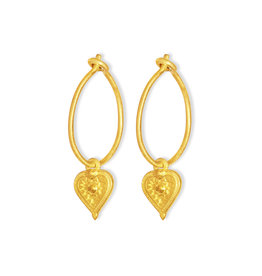 By-Bar pd heart round earring oorbel