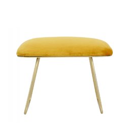 Nordal Warm yellow stool, golden legs, iron
