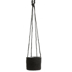 Nordal JUTE hanging pot with pvc inside, black