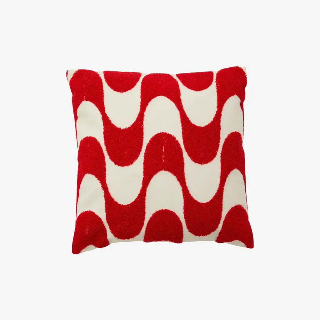Nordal Sierkussen Coxa ivoor/rood 48 x 48