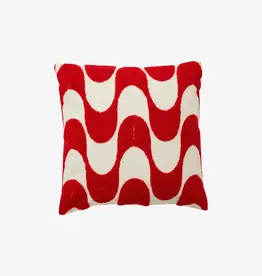 Nordal Sierkussen Coxa ivoor/rood 48 x 48