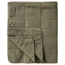 IB Laursen Plaid vintage bedspread, eucalyptus green, 240x240cm