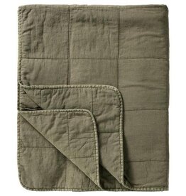 IB Laursen Plaid vintage bedspread, eucalyptus green, 240x240cm