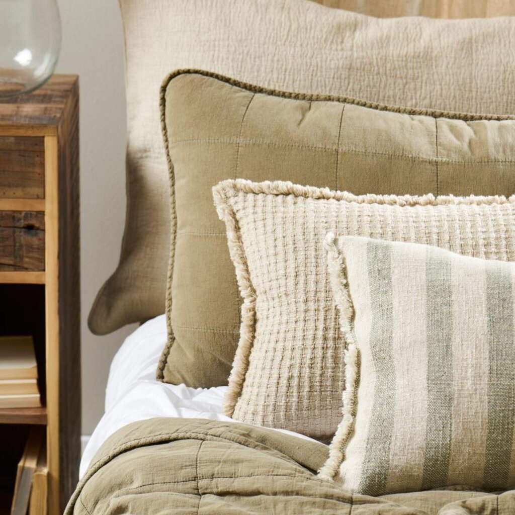 IB Laursen Plaid vintage bedspread, eucalyptus green, 240x240cm